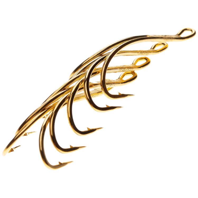 Ahrex Hr420 Gold Double #6 Fly Tying Hooks Gold Long Shank Tying Double Slightly Curved